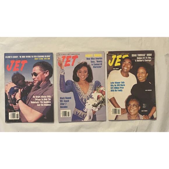 Vintage Jet Magazines Lot (3) 1989 - Debbye Turner,  Nba Star Isiah Thomas - Picture 1 of 6